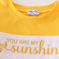 Yellow you are my sunshine embroidery boy set