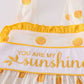 Yellow you are my sunshine embroidery dress