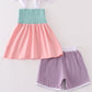 Multicolored smocked girl set