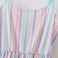 Multicolored stripe tiered mom dress