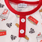 Red the lord's chicken print boy pajamas set