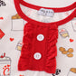 Red the lord's chicken print girl pajamas set