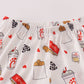 Red the lord's chicken print girl pajamas set