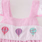 Pink seersucker hot air balloon embroidery dress