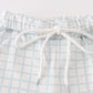 Blue checkered boy shorts set