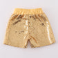 Golden sequin mardi gras girl skorts