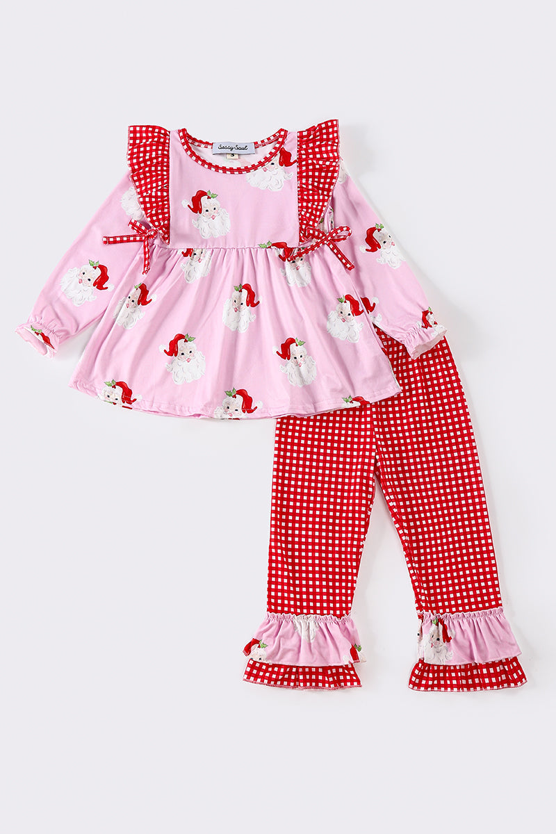 Red christmas santa claus girl set