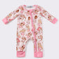 Pink princess christmas zip romper