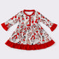 Red christmas princess girl gown