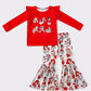 Red christmas princess girl pants set