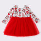 Red christmas princess girl dress