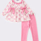 Pink bow print girl set