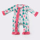 Christmas tree print girl romper