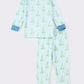 Blue christmas tree boy pajamas set