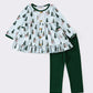 Forest christmas tree girl pants set