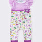 Purple mardi gras girl romper