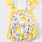 Yellow lemon print girl bubble