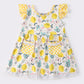 Yellow lemon print girl dress