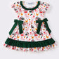 Green farm life girl ruffle dress