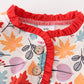 Red floral print baby gown