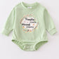 Green pumpkin baby romper