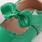 Green bow mary jane shoes