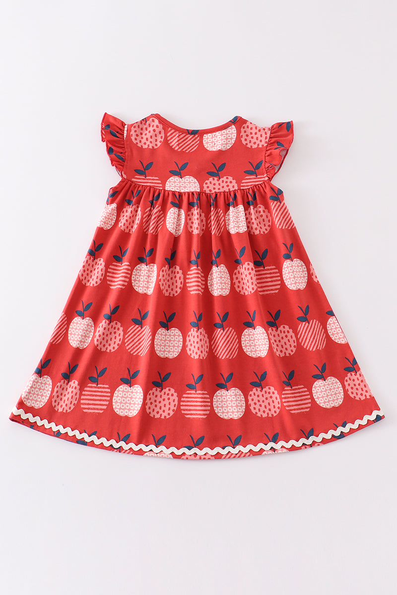 Platinum Apple print ruffle dress