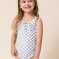 Gren plaid tie one piece girl swimsuit