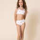 White floral print 2pc girl swimsuit (size run small, go up 1-2 sizes)