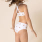 White floral print 2pc girl swimsuit (size run small, go up 1-2 sizes)