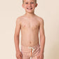 Terracotta stripe boys swimming trunks