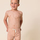 Terracotta stripe boys swimming trunks