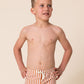 Terracotta stripe boys swimming trunks